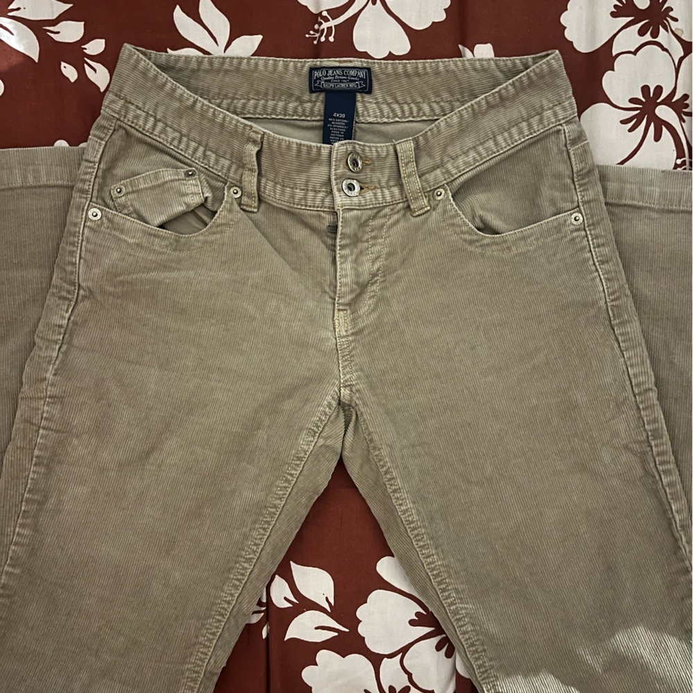 beige corduroy ralph lauren polo jeans company pants size 30”/4